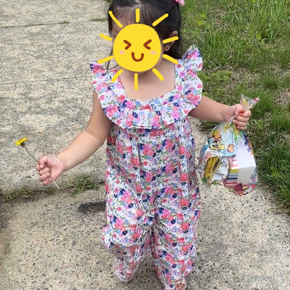 Janie and Jack-Floral Ruffle Jumpsuit